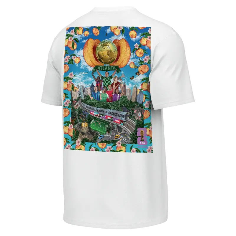 France National Team 2026 World Cup Atlanta Poster White T-Shirt – Unisex – Official World Cup Football Kits