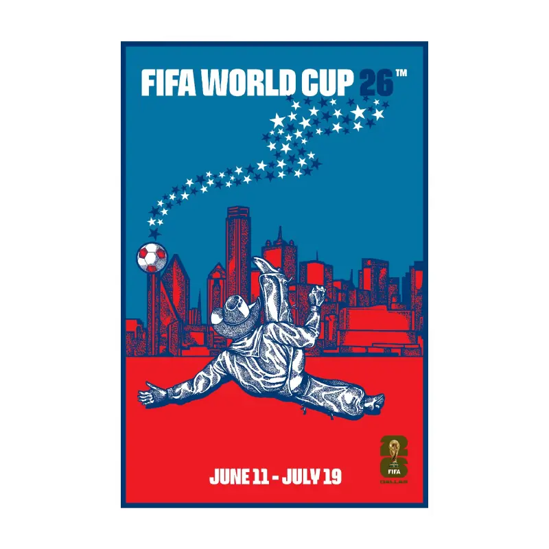 France National Team 2026 World Cup Dallas Host City Poster – Official World Cup Football Kits