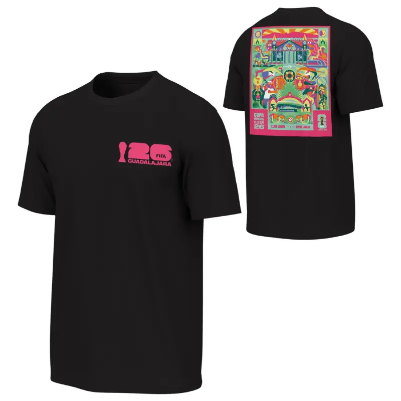 France National Team 2026 World Cup Guadalajara Poster Black T-Shirt – Unisex – Official World Cup Football Kits