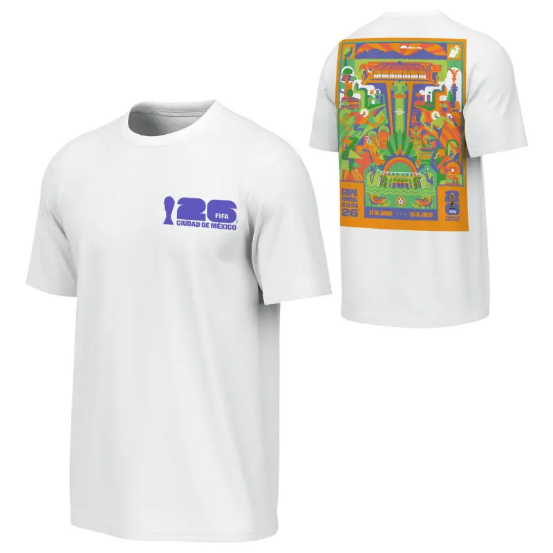 France National Team 2026 World Cup Mexico City Poster White T-Shirt – Unisex – Official World Cup Football Kits