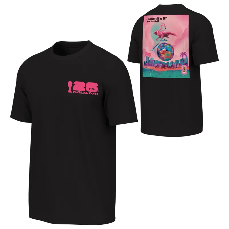 France National Team 2026 World Cup Miami Poster Black T-Shirt – Unisex – Official World Cup Football Kits