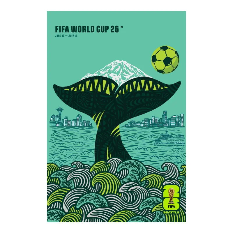 France National Team 2026 World Cup Seattle Host City Poster – Official World Cup Football Kits