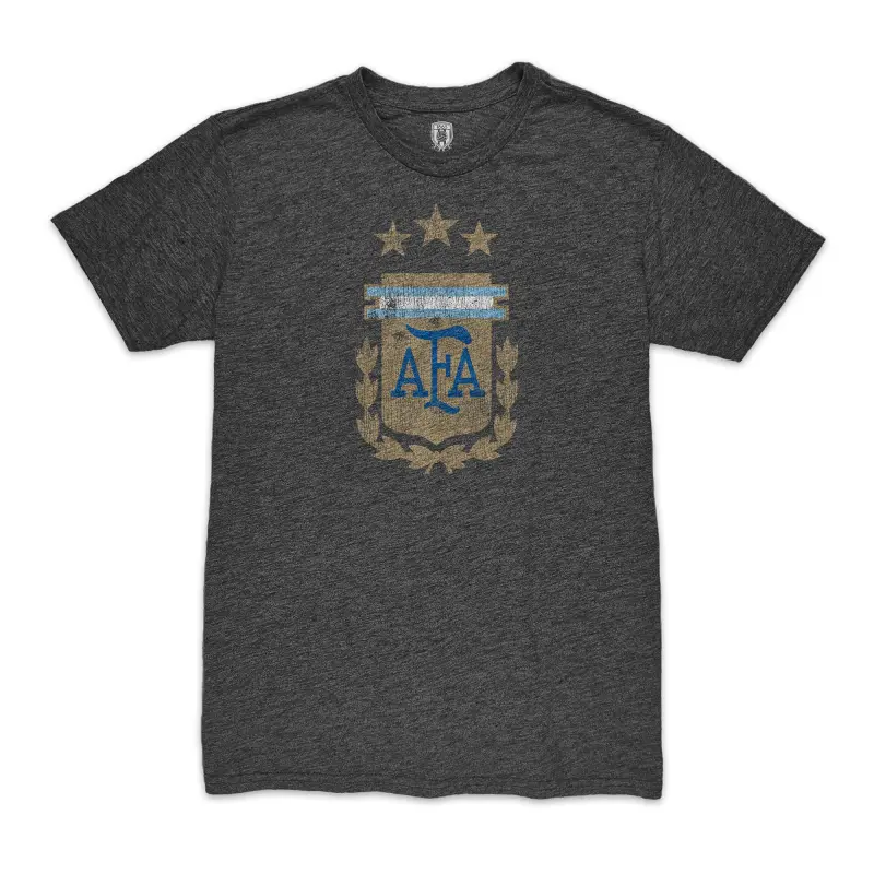 France National Team Alejandro Garnacho Argentina National Team 1863FC Player Vintage Tri-Blend T-Shirt – Black – Official World Cup Football Kits