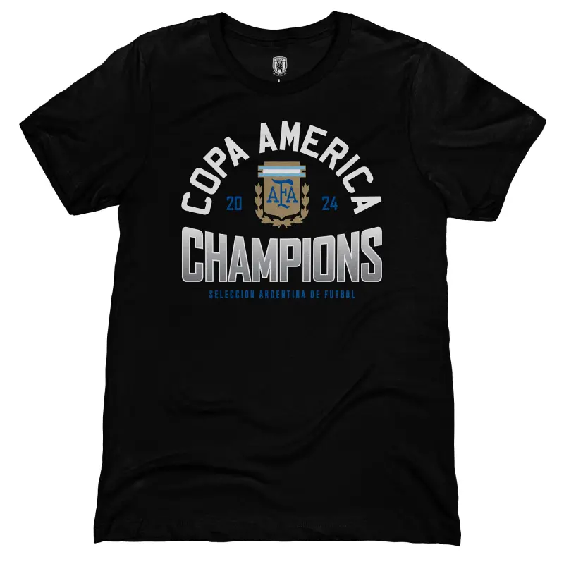 France National Team Argentina National Team 1863FC 2024 Copa America Champions T-Shirt – Black – Official World Cup Football Kits