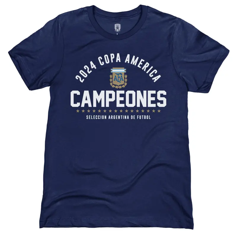France National Team Argentina National Team 1863FC 2024 Copa America Champions T-Shirt – Navy – Official World Cup Football Kits