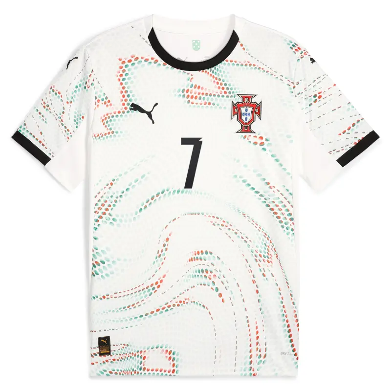 France National Team Cristiano Ronaldo Portugal National Team Puma 2025 Away Replica Jersey – White – Official World Cup Football Kits