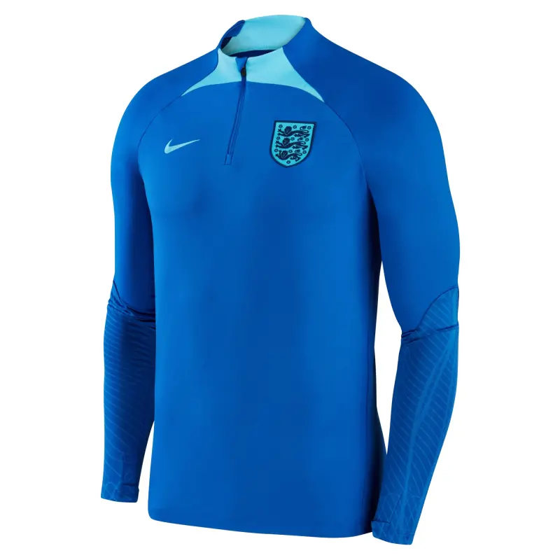 France National Team England National Team Nike 2022 Strike Drill Performance Raglan Quarter-Zip Long Sleeve Top – Blue – Official World Cup Football Kits