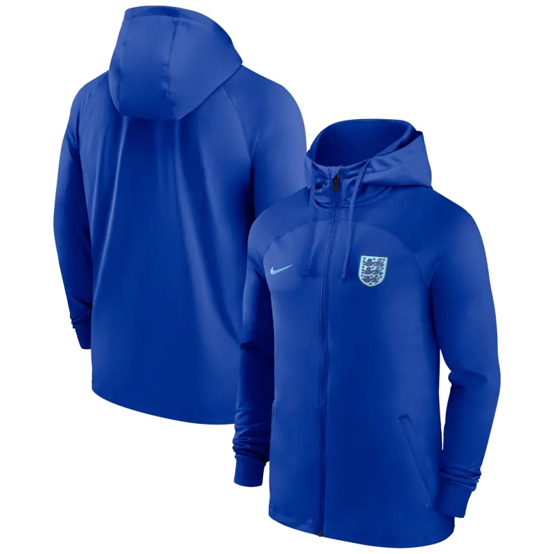 France National Team England National Team Nike Strike Raglan Hoodie Full-Zip Track Jacket – Blue – Official World Cup Football Kits