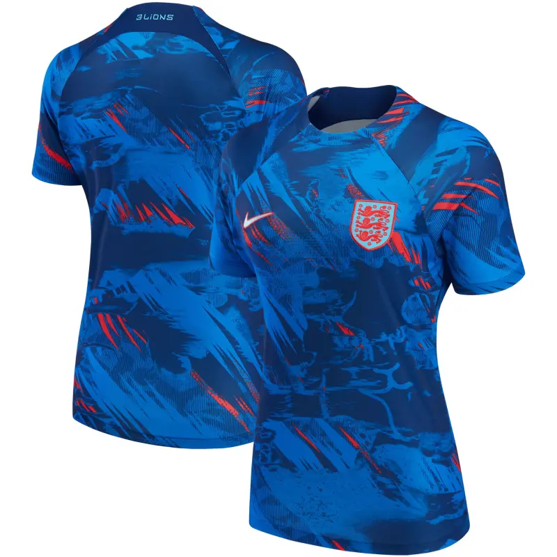 France National Team England National Team Nike Women’s 2022 Pre-Match Top Blue – Official World Cup Football Kits