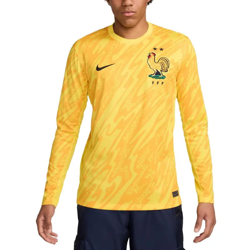 France National Team France National Team Nike 2024 Goalkeeper Replica Stadium Long Sleeve Jersey – Yellow – Official World Cup Football Kits
