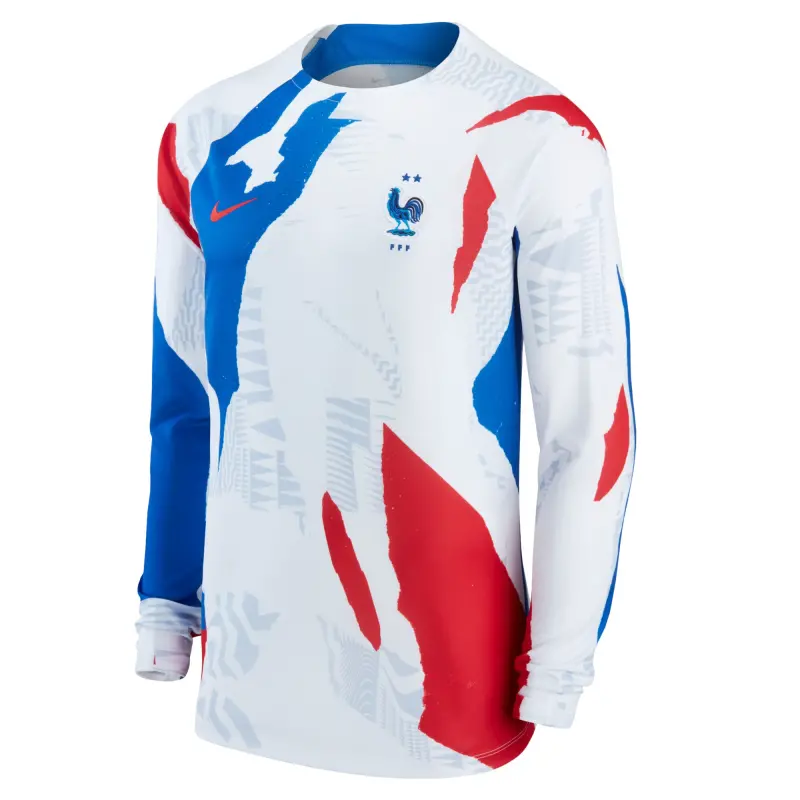 France National Team France National Team Nike Pre-Match Long Sleeve Top – White – Official World Cup Football Kits