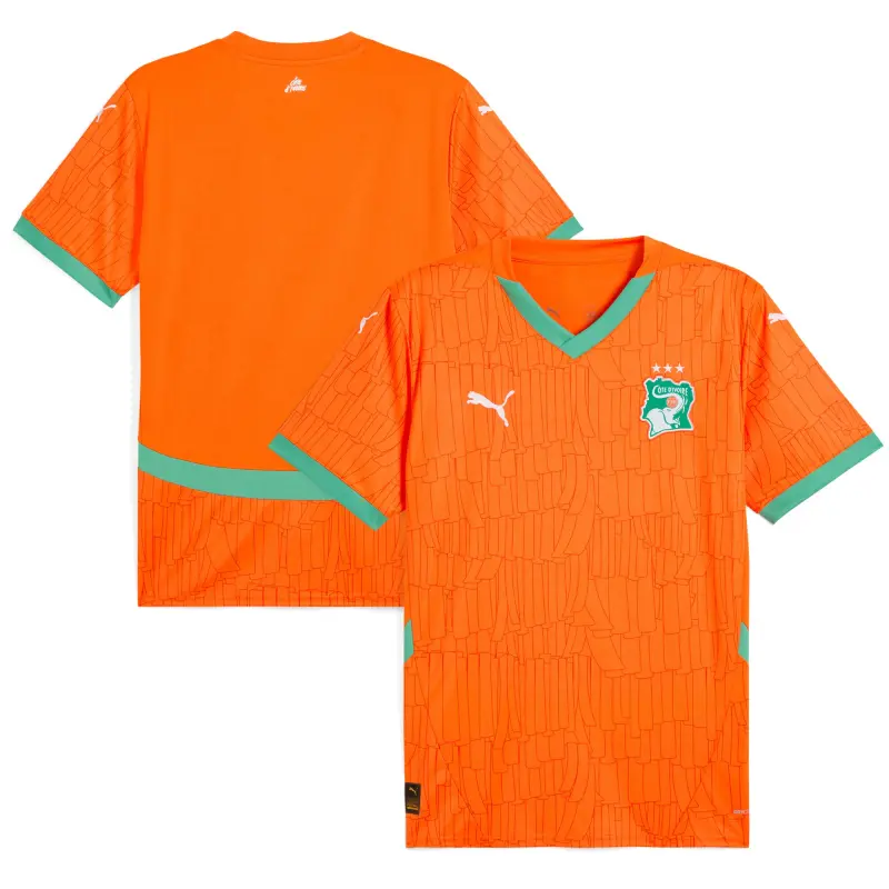 France National Team Ivory Coast National Team Puma 2025 Home Replica Jersey – Orange – Official World Cup Football Kits