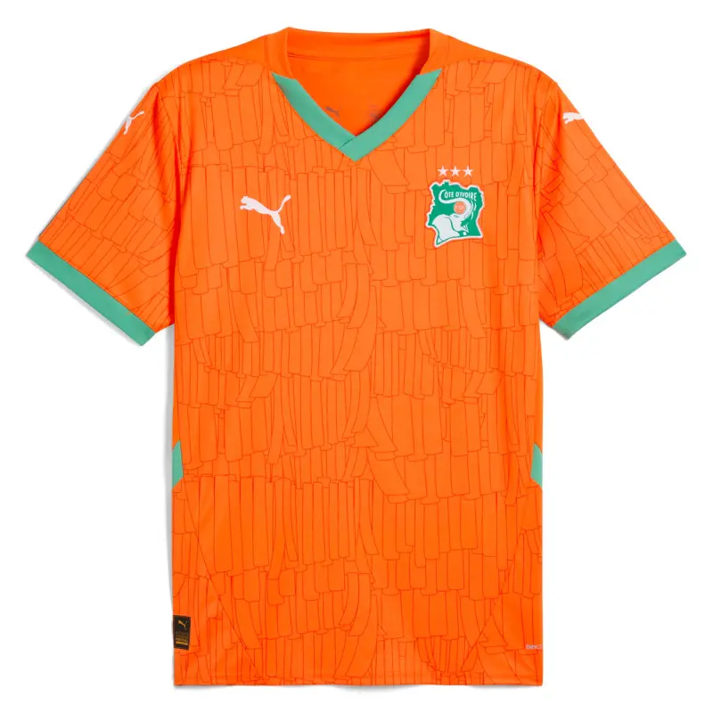 France National Team Ivory Coast National Team Puma 2025 Home Replica Jersey – Orange – Official World Cup Football Kits