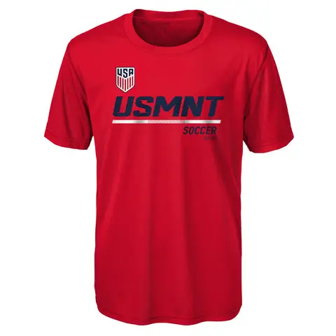 France National Team Junior Outerstuff US MNT Engage Poly Red Tee – Official World Cup Football Kits