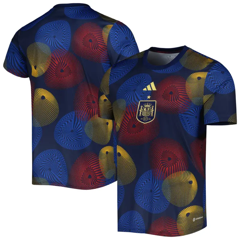 France National Team Spain National Team adidas 2022 AEROREADY Pre-Match Top – Navy – Official World Cup Football Kits