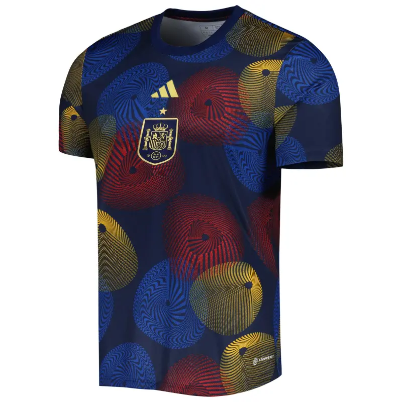 France National Team Spain National Team adidas 2022 AEROREADY Pre-Match Top – Navy – Official World Cup Football Kits