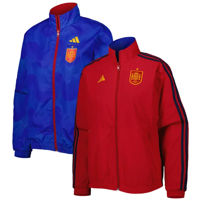 France National Team Spain National Team adidas Women’s Anthem AEROREADY Reversible Full-Zip Jacket – Red/Blue – Official World Cup Football Kits